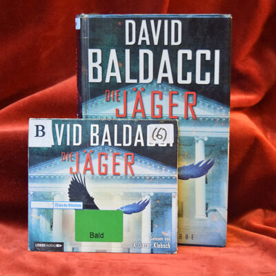 Foto des Buchs und des H&ouml;rbuchs "Die J&auml;ger" von David Baldacci.