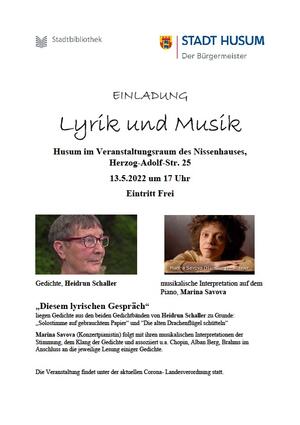 Plakat zur Veranstaltung "Lyrik und Musik".