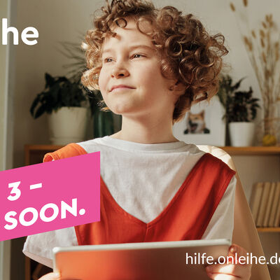 Werbebild f&uuml;r die Onleihe 3 mit der Ank&uuml;ndigung "Coming Soon".